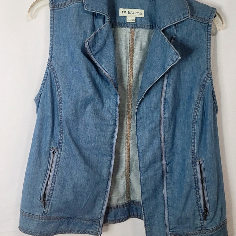 Tribal Jeans Denim Vest Size Small